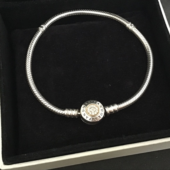 Pandora Logo 14k gold and silver bracelet - Picture 1 of 8